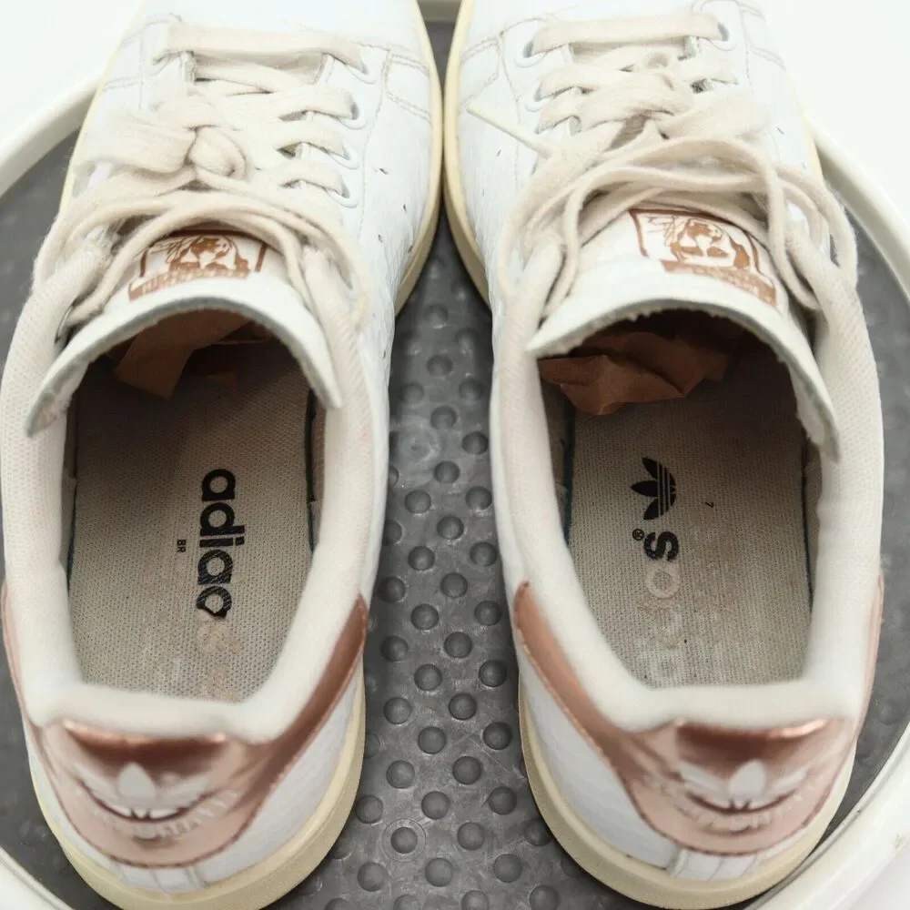 adidas Stan Smith White Copper Womens Size 7.5 Shoes Lace Up Sneakers Leather